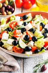 Greek salad with fresh vegetables