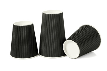 Three Black Paper Cups © dezign56