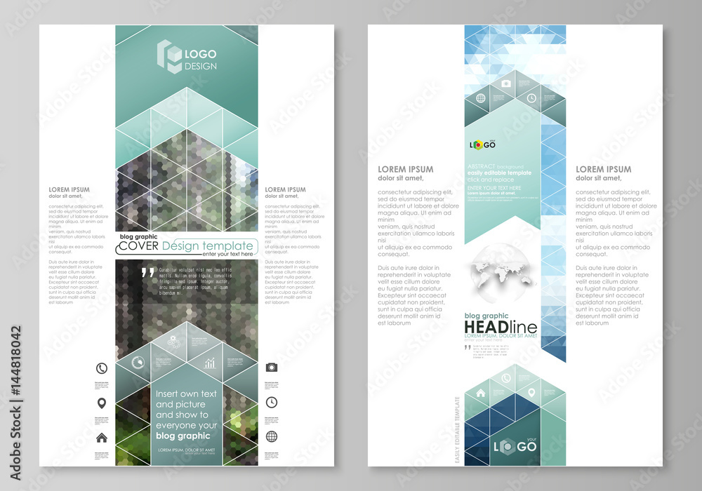 Poster blog graphic templates. page website design template, abstract vector layout. colorful background ma