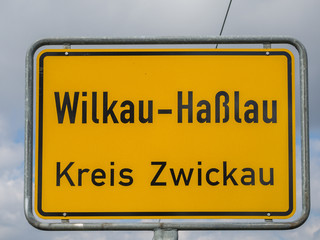 Wilkau-Haßlau Ortstafel