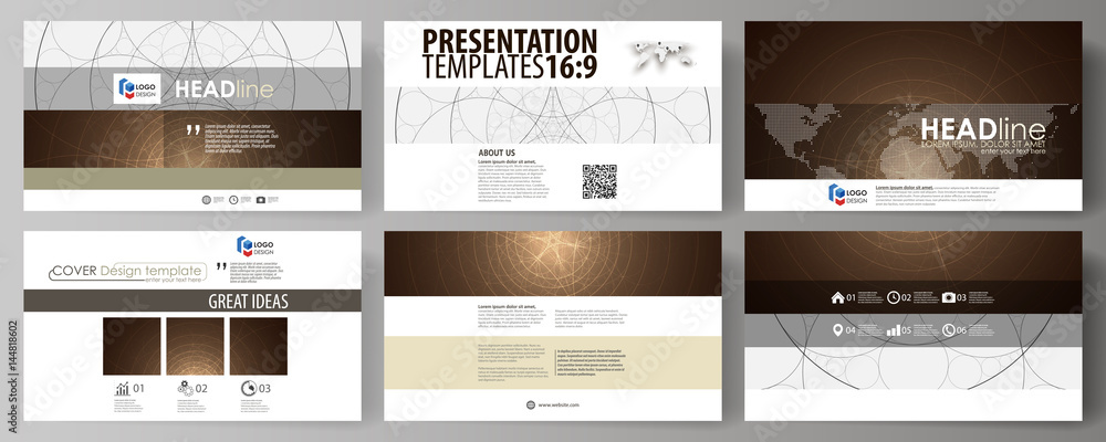 Wall mural business templates in hd format for presentation slides. easy editable abstract vector layouts in fl