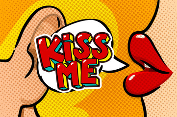 Kiss me word bubble.