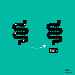 Intestinal cure. Bacteria in the intestine. Healthy body