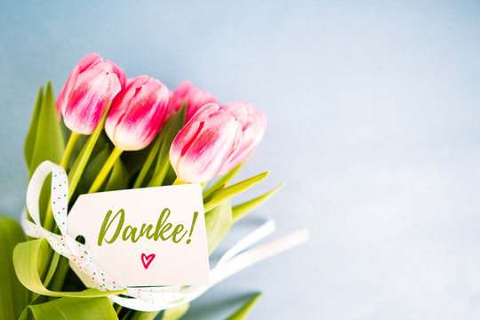 Danke Gru&szlig;karte mit Blumen