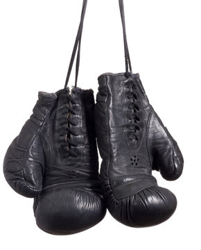 Black Boxing gloves on white isolated background.