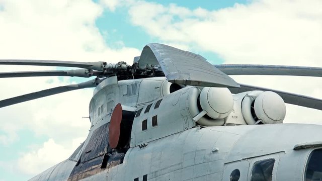 Close-up View of Military Helicopter 4K