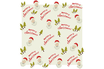 Pattern. Santa Claus. Merry Christmas. Vector Illustration.
