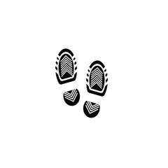 Pictogram traces of shoes icon. Black icon on white background.