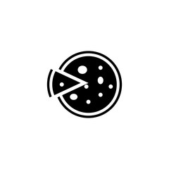 Pictogram pizza icon. Black icon on white background.