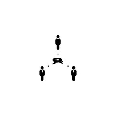 Pictogram network or chat icon. Black icon on white background.