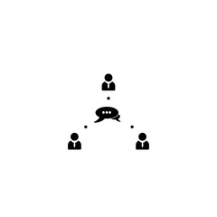 Pictogram network or chat icon. Black icon on white background.