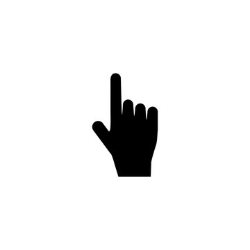Pictogram hand with finger icon. Black icon on white background.