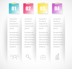 Business index infographics template with 4 data. Can be used for workflow layout, diagram, number options, web design, presentations,tab.