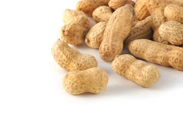 Dried peanuts in closeup