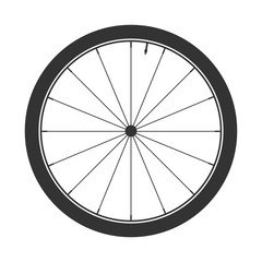 Bicycle wheel symbol,vector. Bike rubber. Mountain tyre. Valve. Fitness cycle.MTB. Mountainbike.
