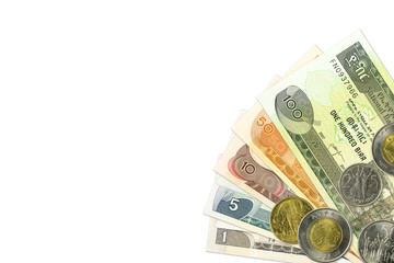 some ethiopian birr bank notes and coins