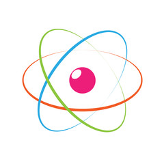 model of atom. atom icon. vector illustration