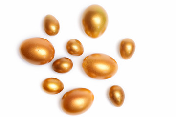 traditional eggs painted in golden color