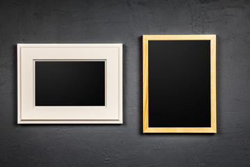 Picture frame on dark background