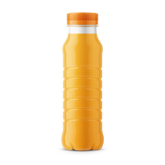 Orange juice bottle template. © MockupSpot