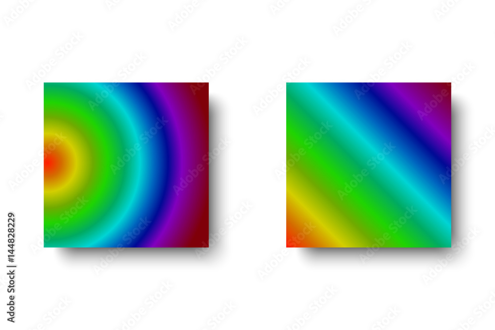 Poster set of color templates. radial and linear