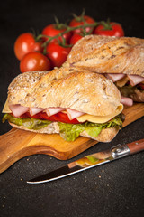 Delicious ciabatta sandwich