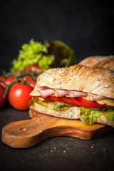 Delicious ciabatta sandwich