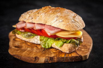 Delicious ciabatta sandwich