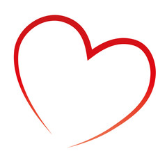 Rotes Herz als einfache Linie, Zeichen der Dankbarkeit und der Liebe, N&auml;chstenliebe praktizieren