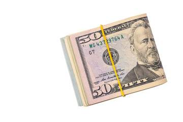 50 usd dollars isolated on white background