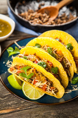 Mexican tacos with beef