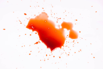 Blood stains on a white background
