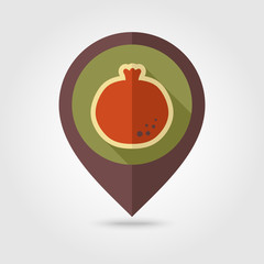 Garnet flat pin map icon. Fruit