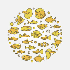 Aquarium fish yellow illustration