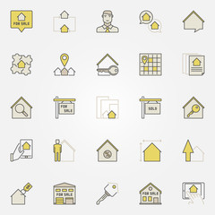 Real estate colorful icons