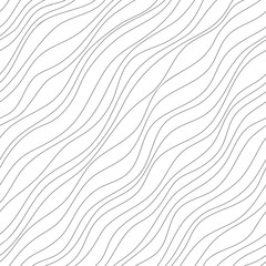 Vector seamless pattern. Abstract background. Irregular diagonal texture. Simple design. Textured slanting lines ornament. Black and white illustration.