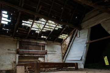 derelict interior of an abandoned house