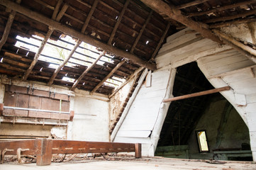 derelict interior of an abandoned house