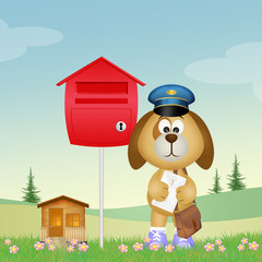 cute dog postman