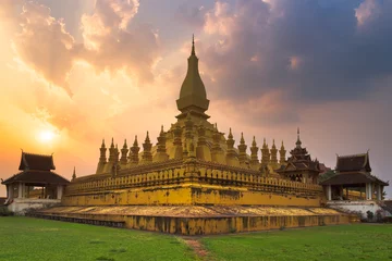 Fotobehang Stupa Pha That Luang in Vientiane, Laos © steph photographies