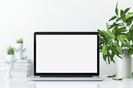 mock up devices in interior. 3d rendering, 3d illustration