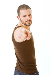 man pointing