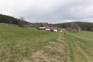 Obraz premium Beautiful Wilderness from the spring Mountains Sumava in southern Czech