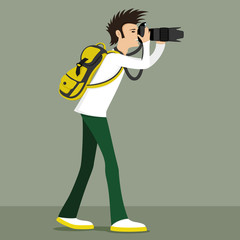 Photographer with a backpack.