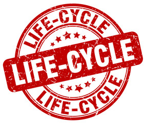 life-cycle red grunge stamp