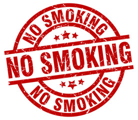 no smoking round red grunge stamp