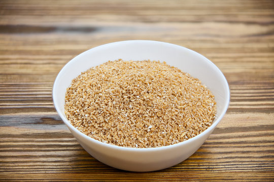 Delicious home made pilaw from wheat on plate