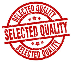 selected quality round red grunge stamp