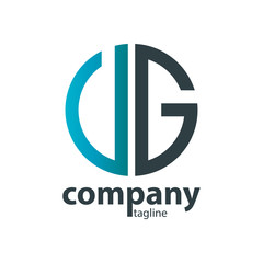 Obraz premium Initial Letter UG VG With Linked Circle Logo