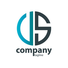 Initial Letter US VS With Linked Circle Logo